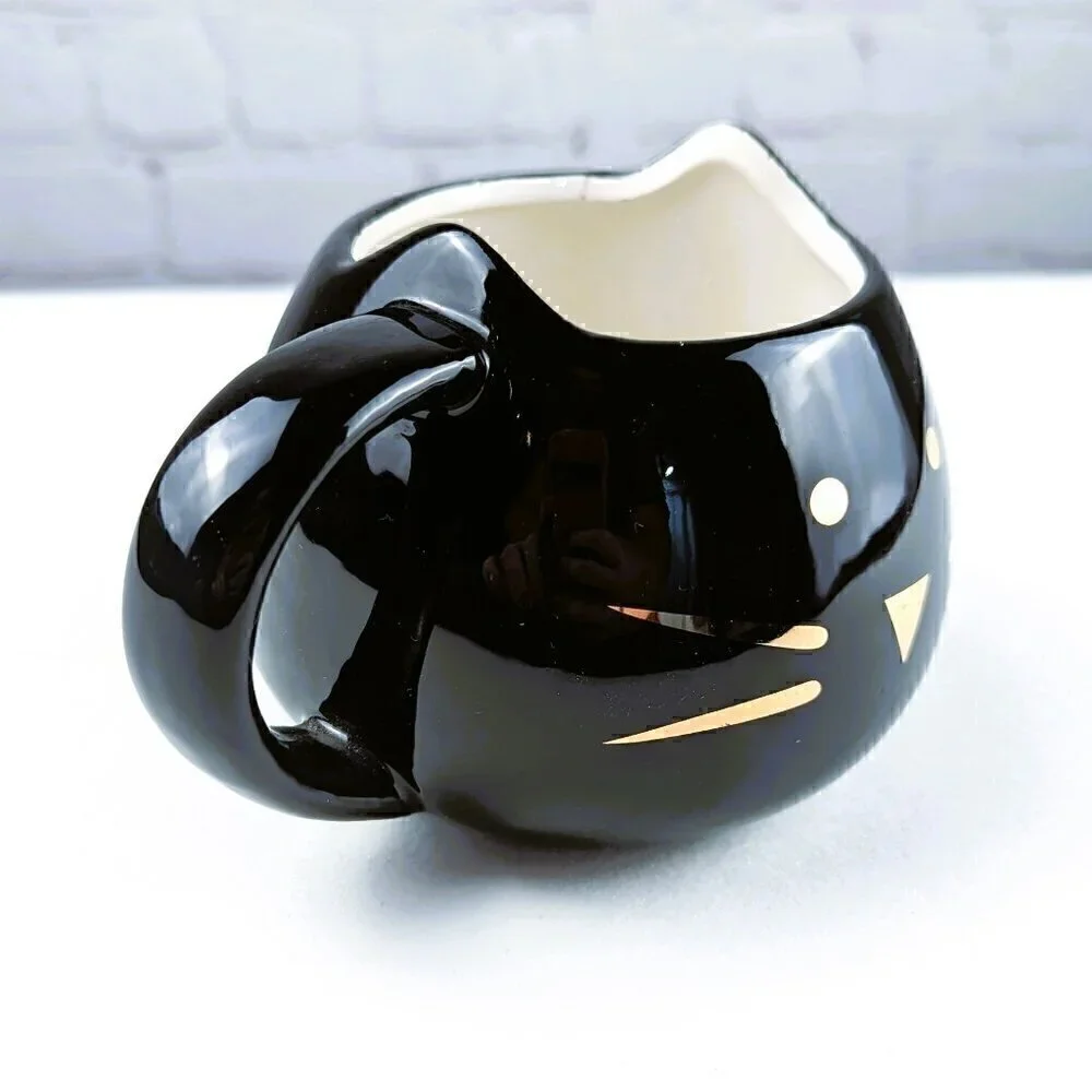 Black Cat Mug w/ Rose Gold Features